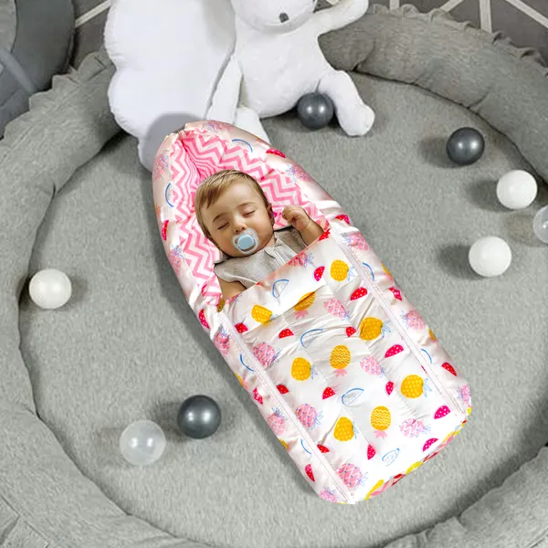 Fruity_Baby_4_Piece_Bedding_Set_with_Pillow_and_Bolsters_Sleeping_Bag_and_Bedding_Set_and_Feeding_Pillow_Combo_(Pink)