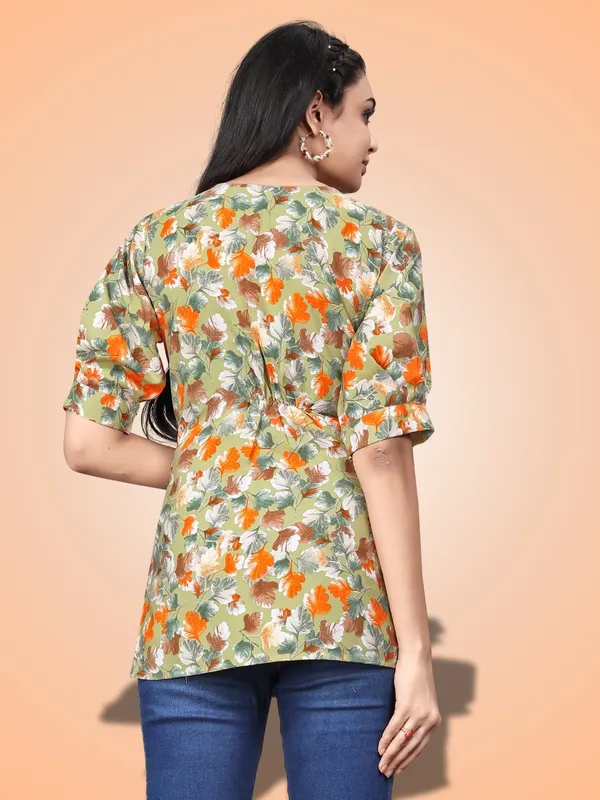 Green_Crepe_Floral_Canada_Regular_&_Office_Wear_Tops