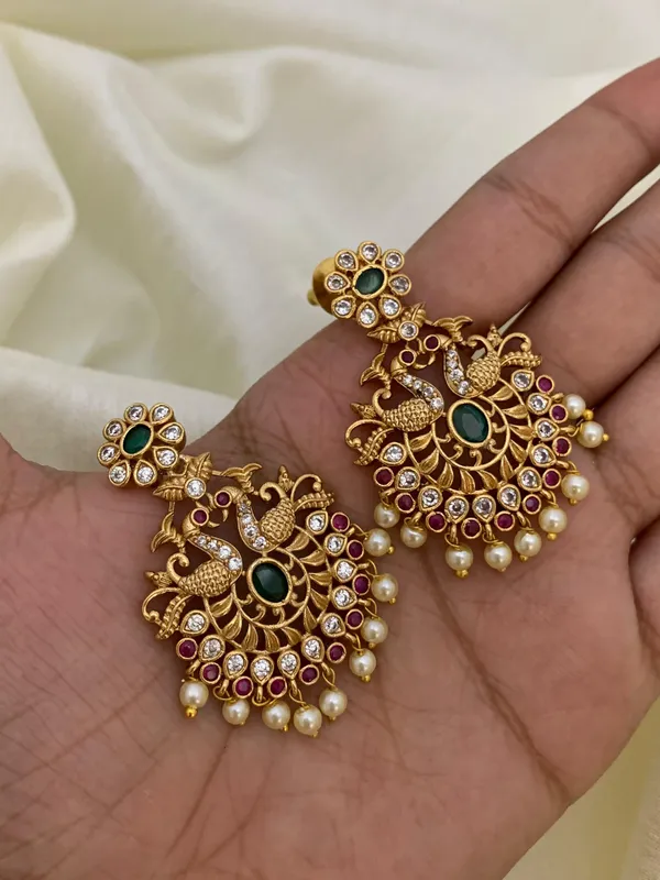 South_Indian_Ad_stone_Matte_Earring