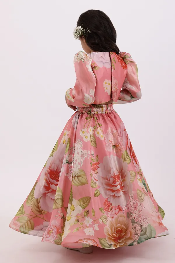 Pink_Flower_Printed_Georgette_Silk_Readymade_Lehenga_Choli_Set