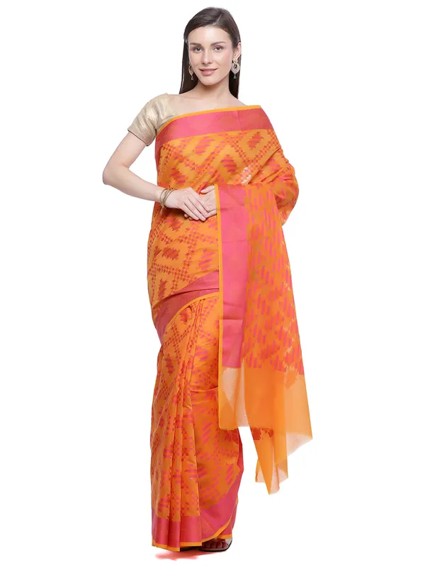 Green_Cotton_Blend_Banarasi_Sarees_For_Women