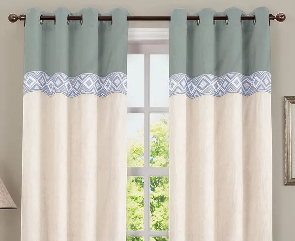 Pack_of_2_Cotton_Silver_Grey_Arizona_ikatee_Collection_Curtain_Set_for_Window_and_Door