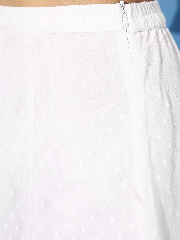 White_Chiffon_Square_Neck_Top_&_Skirt_For_Women_Co-Ords_Set