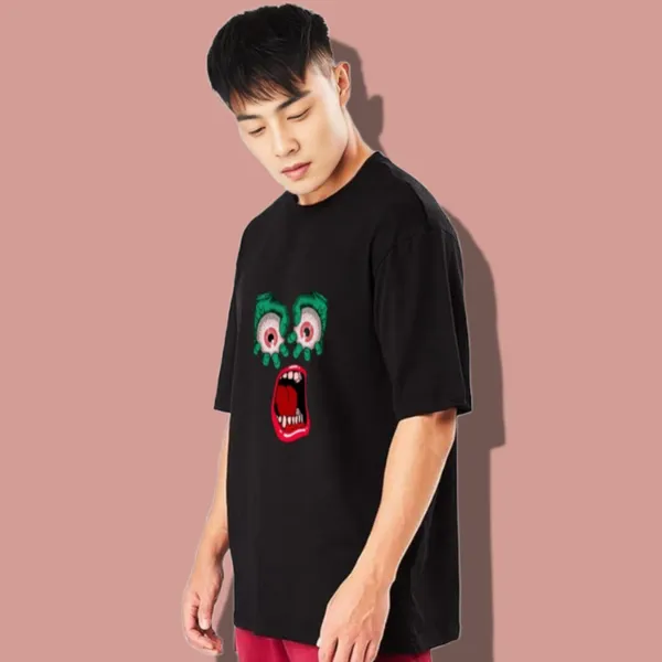 Black_Oversized_Printed_Half_Sleeve_Cotton_T-Shirt_For_Men