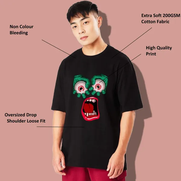 Black_Oversized_Printed_Half_Sleeve_Cotton_T-Shirt_For_Men