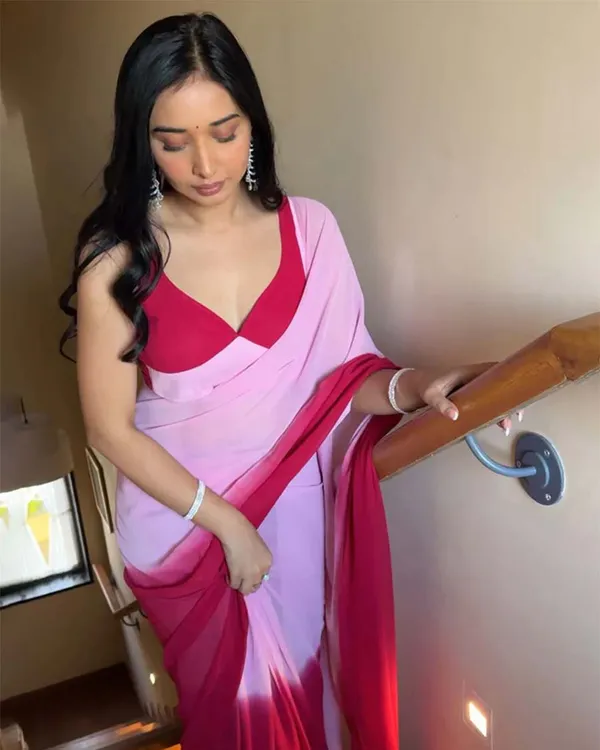 Calm_Pink_And_Pink_Colour_1-Minute_Ready_To_Wear_Georgette_Saree_With_Blouse_Piece