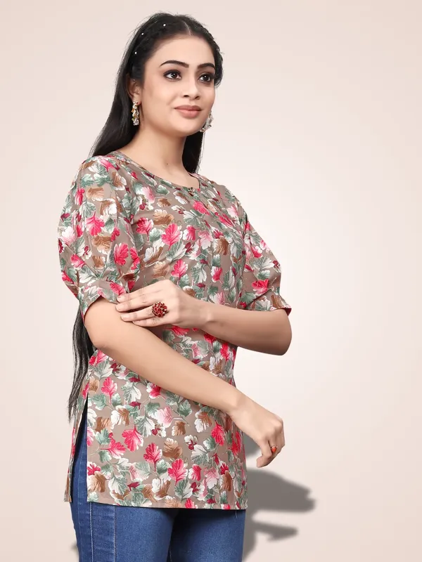 Brown_Crepe_Floral_Canada_Regular_&_Office_Wear_Tops