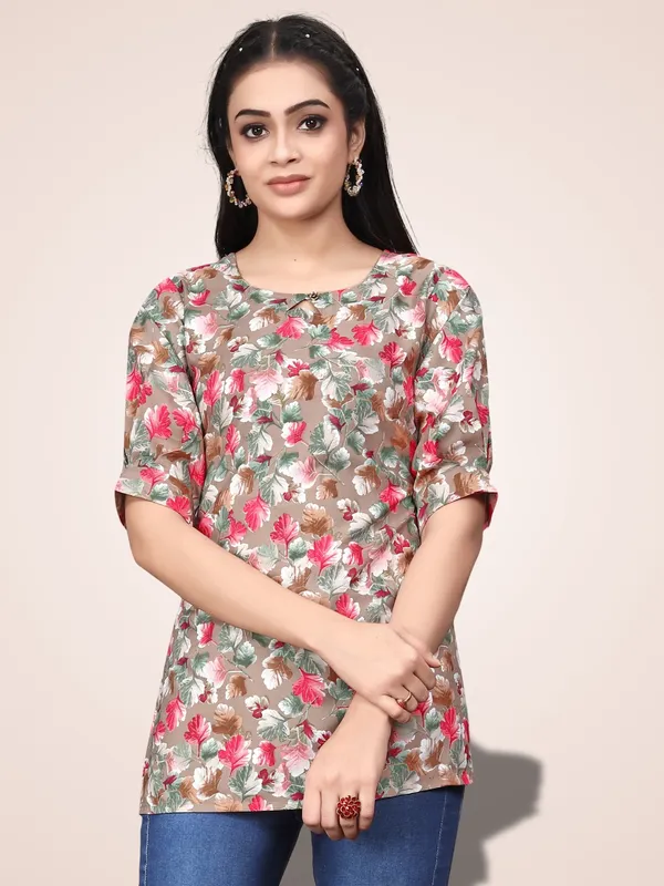 Brown_Crepe_Floral_Canada_Regular_&_Office_Wear_Tops