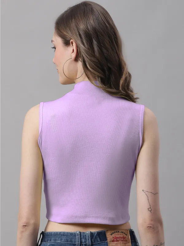Purple_Cotton_Rib_Turtle_Neck_Crop_Top_For_Women