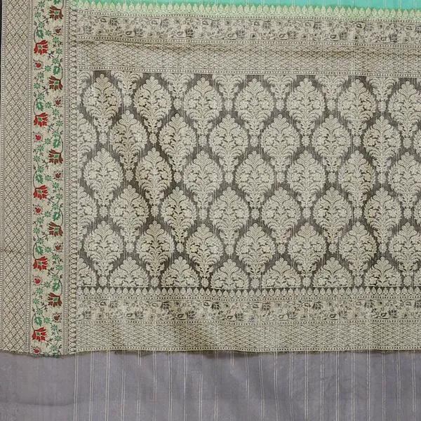 Green_Organza_Banarasi_Sarees_For_Women