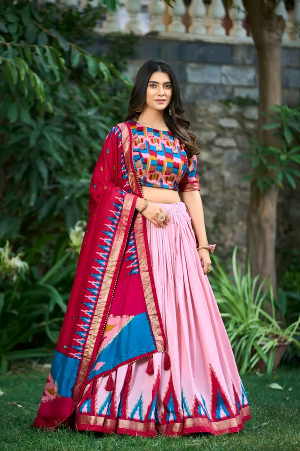 Peach_Premium_&_Elegant_Dola_Silk_Lehenga_Choli_For_Women