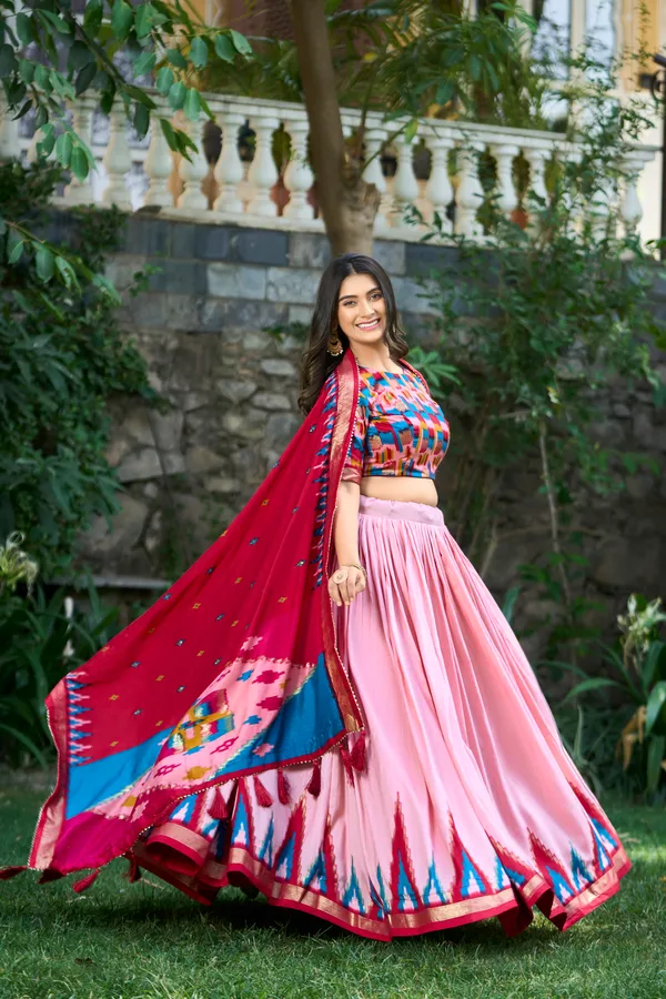 Peach_Premium_&_Elegant_Dola_Silk_Lehenga_Choli_For_Women