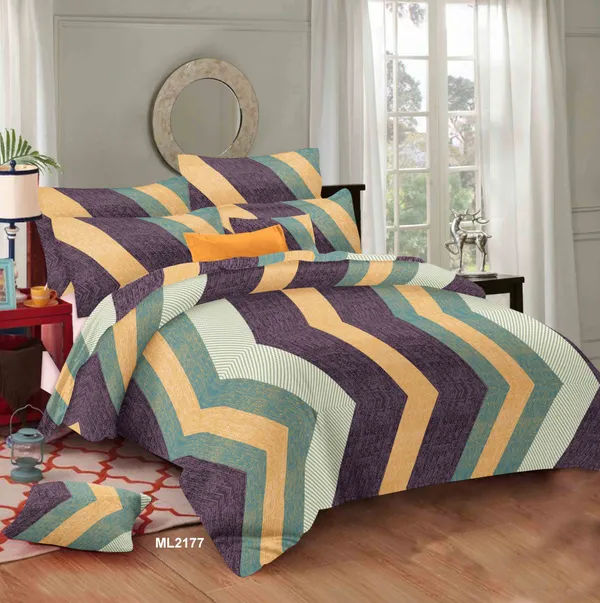 High_Caliber_Set_of_100%_Pure_Cotton_220_TC_Double_Bed_Sheet_with_2_Pillow_Covers