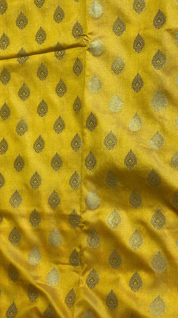 Humairah_Presents_Gold_Katan_Silk_Golden_Zari_Booti_with_Contrast_Banarasi_Alfi_Mina_Border_and_Red_Blouse