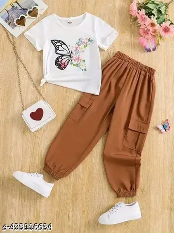 ButterFly_Printed__Brown_Color_Joggeres_Trendy_Top_and_Bottom_Set_For_Girls