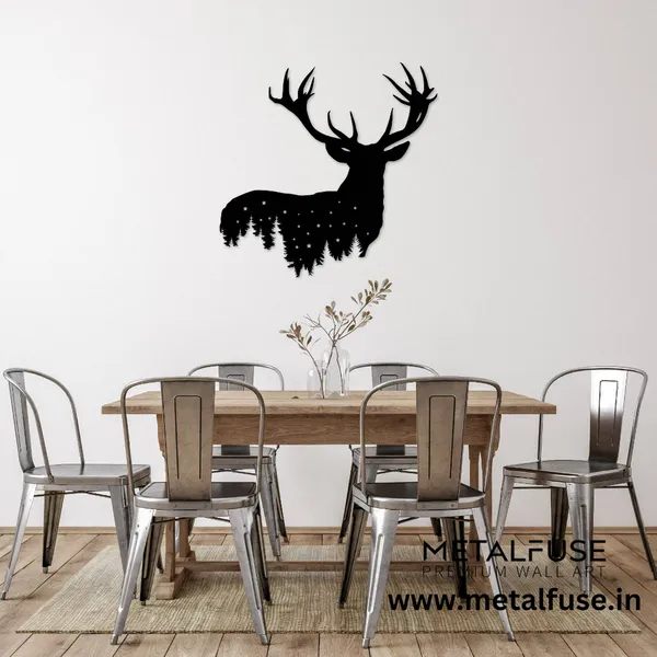 Metal_Wall_Art_for_Home_Decoration__|_Deer_Design__|_Black
