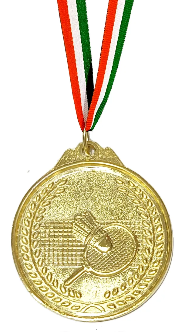 Pack_Of_12_Ks_Badminton_Medals_|_With_Satin_Ribbon_|_Size_-_2.5_Inch_Dia_|_Gold