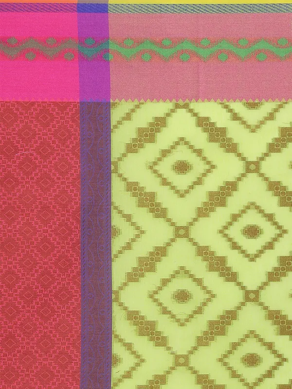 Green_Cotton_Blend_Banarasi_Sarees_For_Women