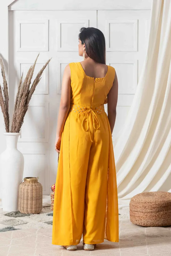 Georgette_Yellow_And_Golden_Indo-Western_Jumpsuit