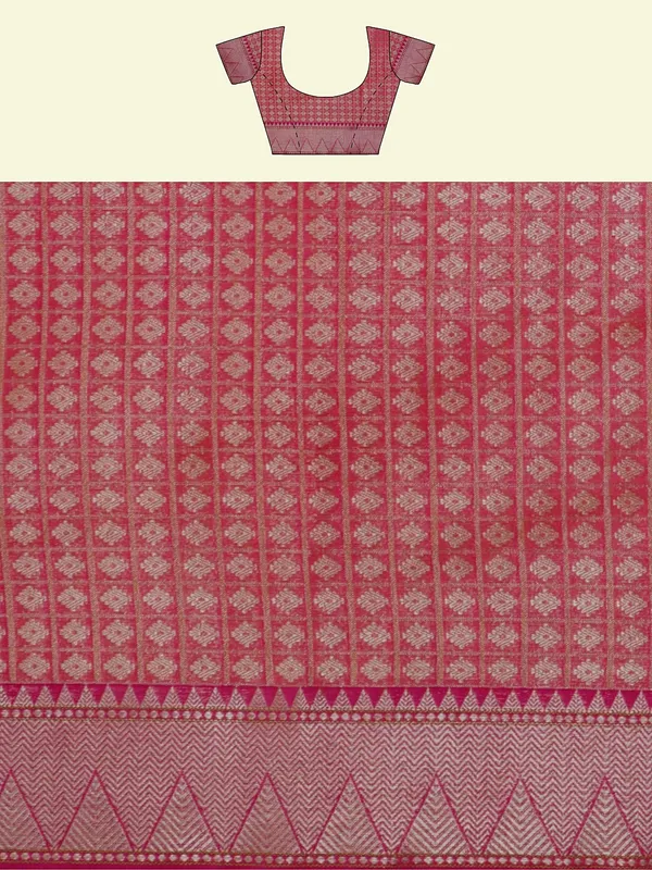 Orange_Cotton_Blend_Banarasi_Sarees_For_Women