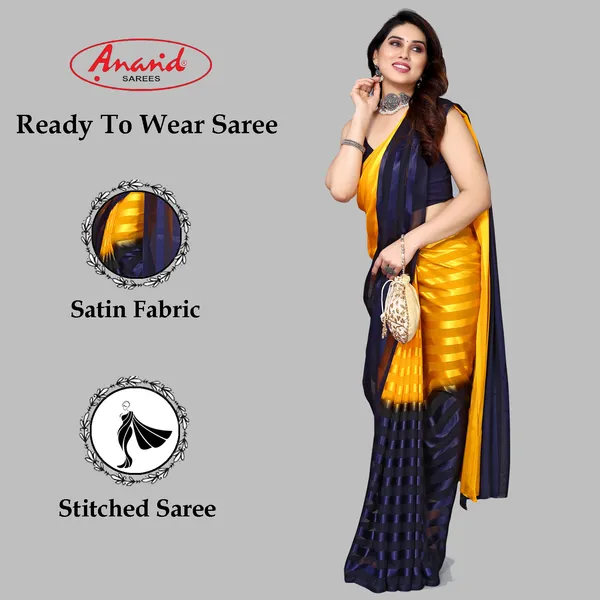 Embellished,_Striped,_Self_Design_Bollywood_Satin_Saree_(Yellow,_Dark_Blue)