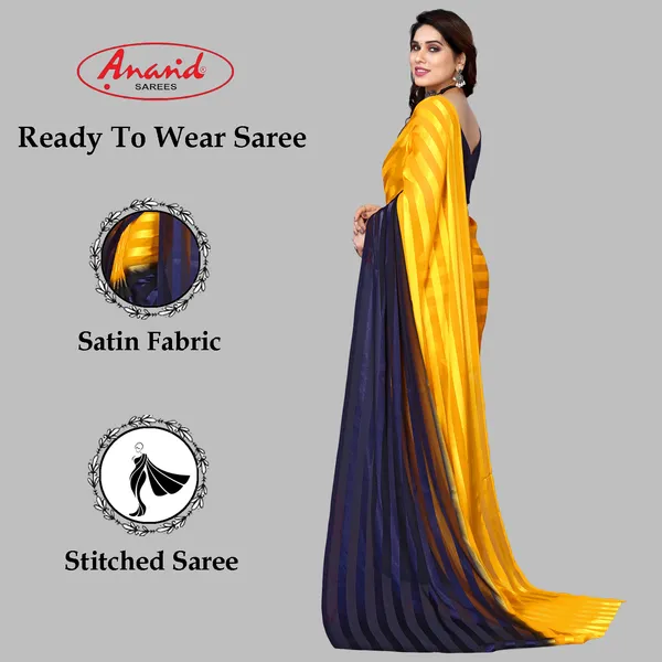 Embellished,_Striped,_Self_Design_Bollywood_Satin_Saree_(Yellow,_Dark_Blue)