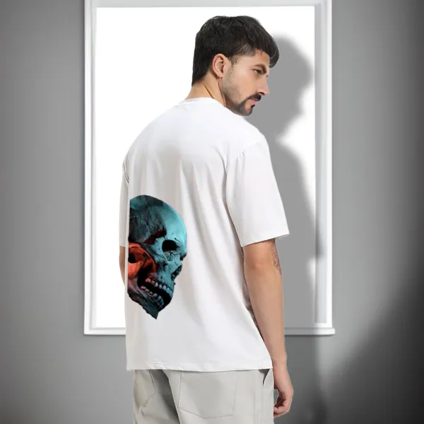 White_Oversized_Printed_Half_Sleeve_Cotton_T-Shirt_For_Men