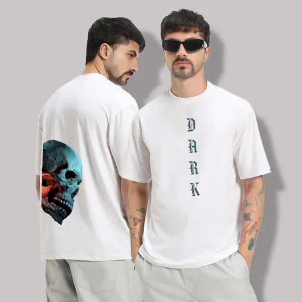 White_Oversized_Printed_Half_Sleeve_Cotton_T-Shirt_For_Men