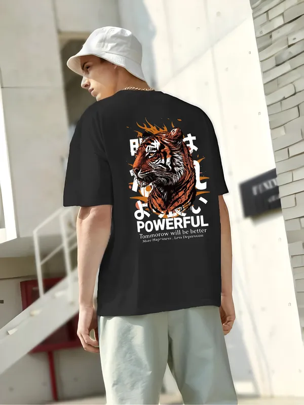 Black_Oversized_Printed_Half_Sleeve_Cotton_T-Shirt_For_Men