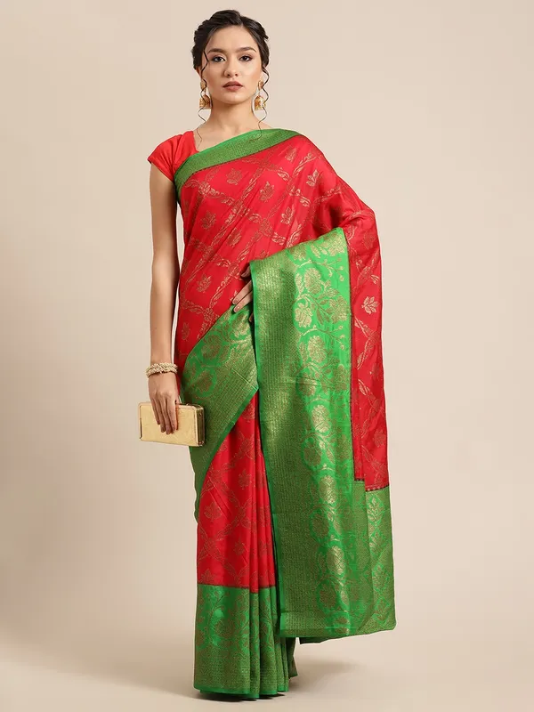 Red_Dupion_Silk_Banarasi_Sarees_For_Women