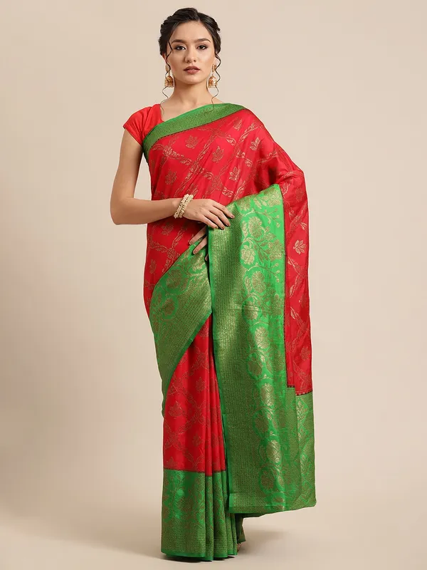 Red_Dupion_Silk_Banarasi_Sarees_For_Women