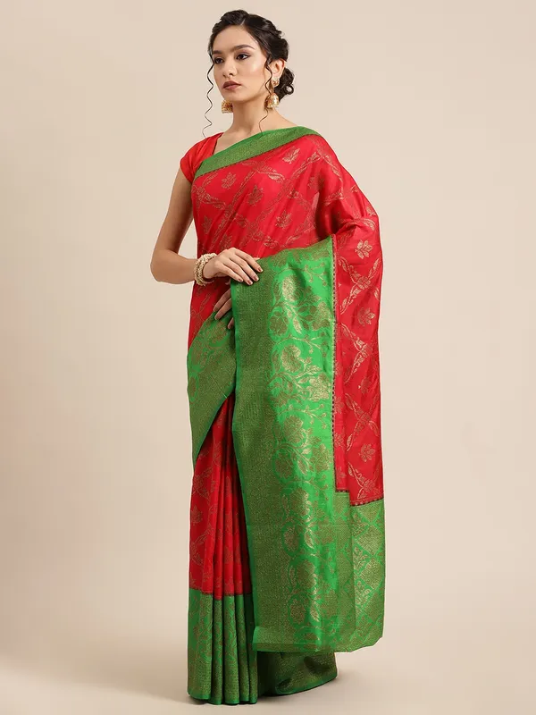 Red_Dupion_Silk_Banarasi_Sarees_For_Women