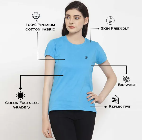 Pack_of_2_Maroon_&_Turquoise_Blue_Cotton_Round_Neck_Short_Sleeves_T-Shirt_For_Women