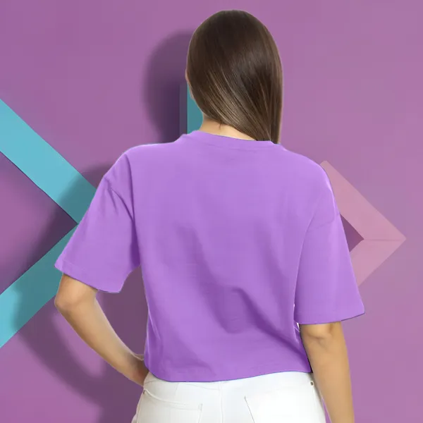 Purple_Baby_Kitten_Printed_Crop_Oversized_T-Shirt_For_Women