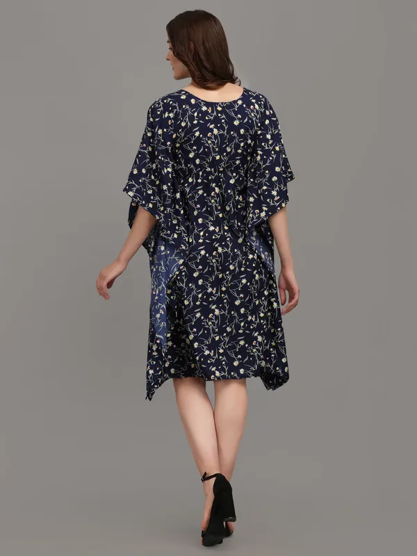 Navy_Blue_&_White_Floral_Print_Kaftan_Dress