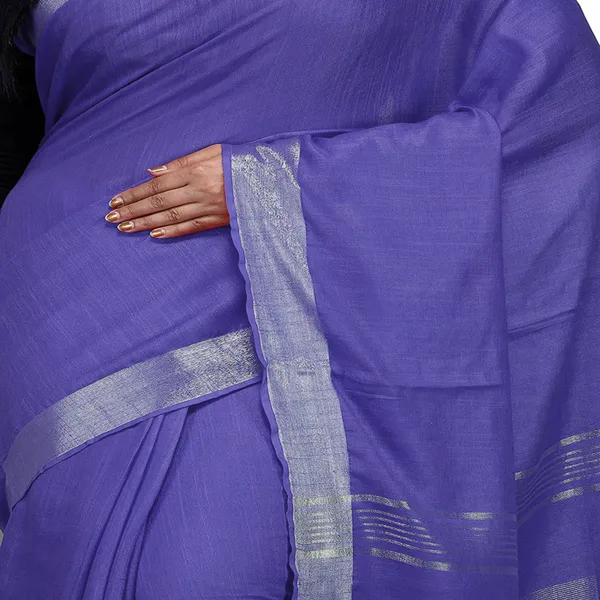 Slate_Blue_Bhagalpuri_women's_Handloom_Linen_Cotton_Ethnic_Wear_Saree_With_Running_Unstitched_Blouse_Piece