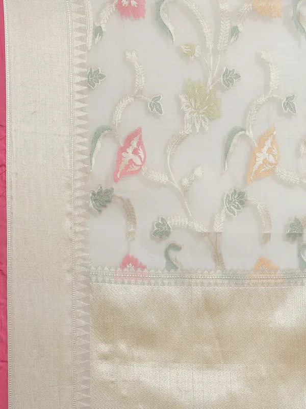 Grey_Masrise_Cotton/Cotton_Banarasi_Sarees_For_Women