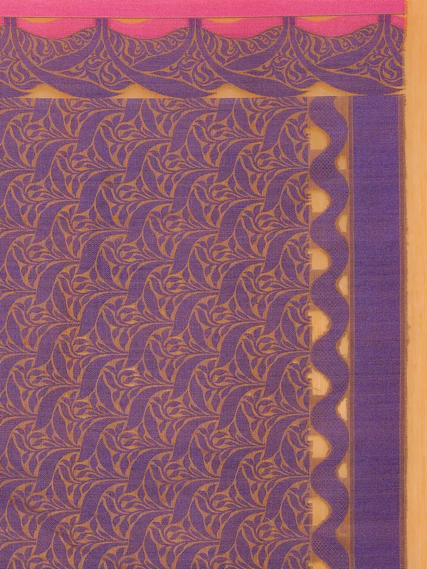 Yellow_Cotton_Blend_Banarasi_Sarees_For_Women