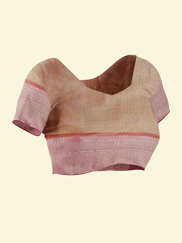 Peach_Matka_Silk/Silk_Blend_Banarasi_Sarees_For_Women