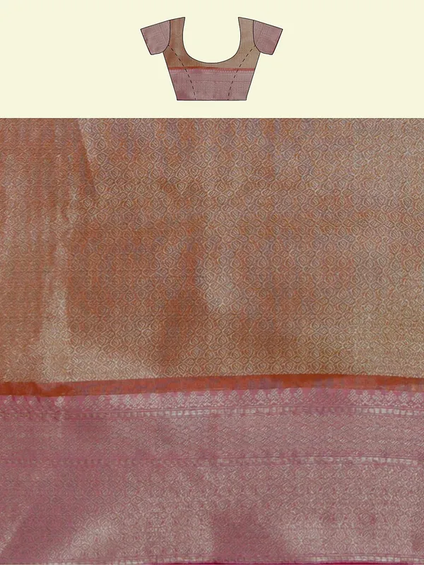 Peach_Matka_Silk/Silk_Blend_Banarasi_Sarees_For_Women