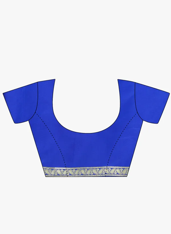 Blue_Silk_Blend_Banarasi_Sarees_For_Women