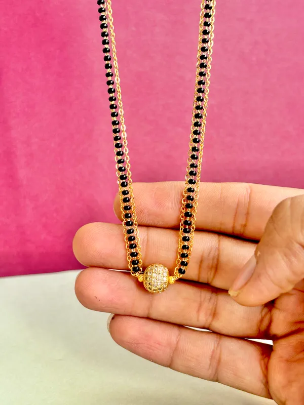 3_Strand_A.D_Ball_Mangalsutra_18_Inch