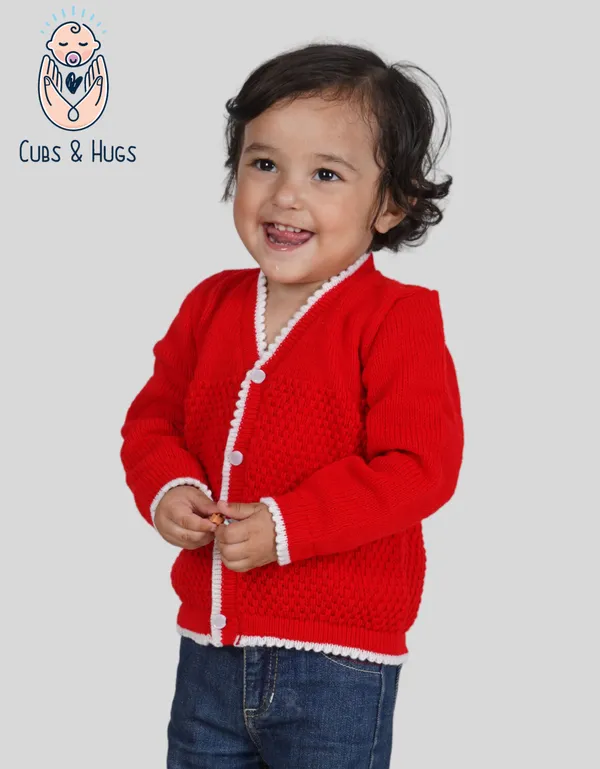Red_Sweater_Front_Open_V_Neck_Coat_For_Baby