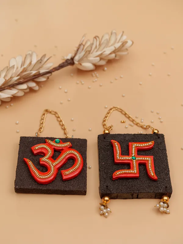 Red_Om_&_Swastik_Log_Hanging_|_Spiritual_Wall_Décor_for_Housewarming
