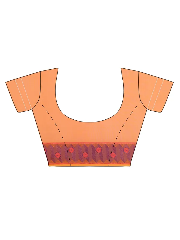 Orange_Cotton_Blend_Banarasi_Sarees_For_Women