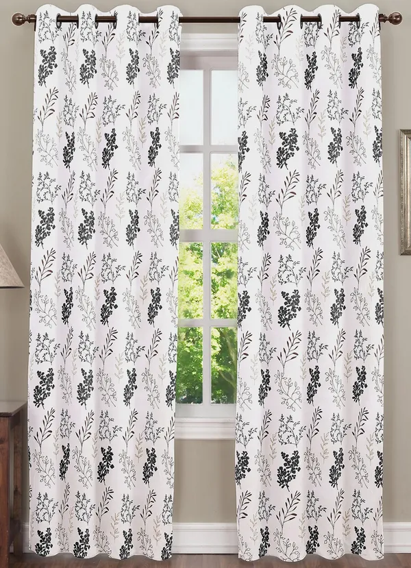 Pack_of_2_Cotton_Midnight_Black_Bloom_Bliss_Printed_Collection_Eyelet_Curtainfor_Window_and_Door