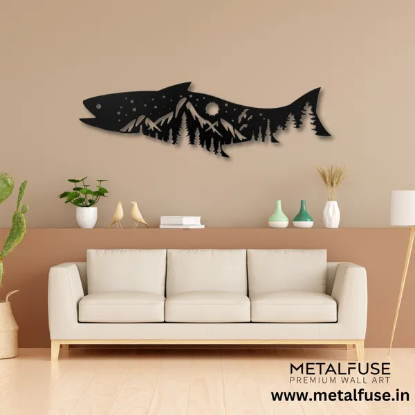 Black_Salmon_Fish_Design_Wood_Wall_Art