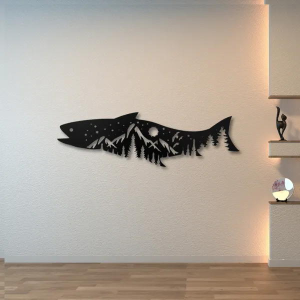 Black_Salmon_Fish_Design_Wood_Wall_Art