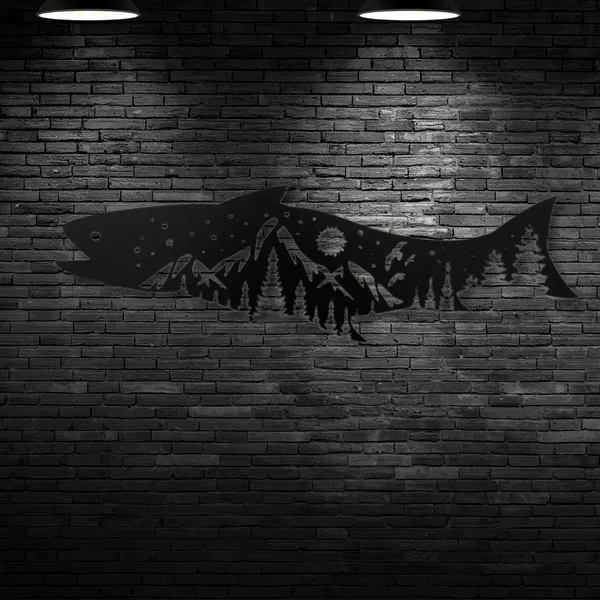 Black_Salmon_Fish_Design_Wood_Wall_Art