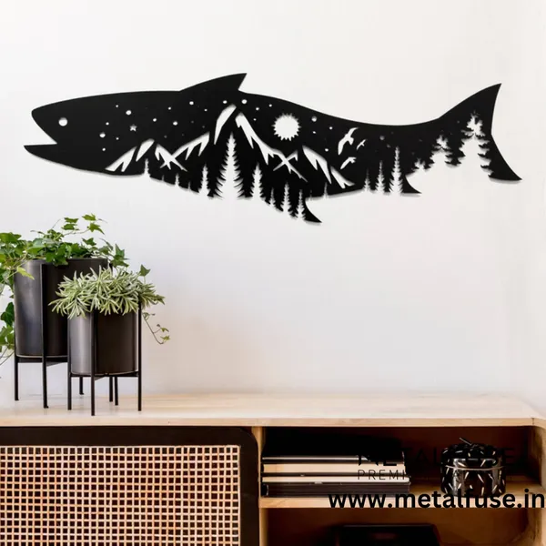 Black_Salmon_Fish_Design_Wood_Wall_Art